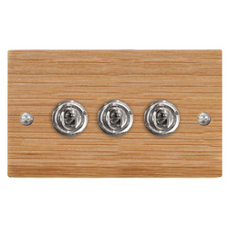 Dolly Switch 3 gang 2 way Oak