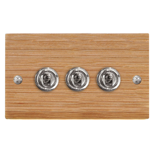 Dolly Switch 3 gang 2 way Oak