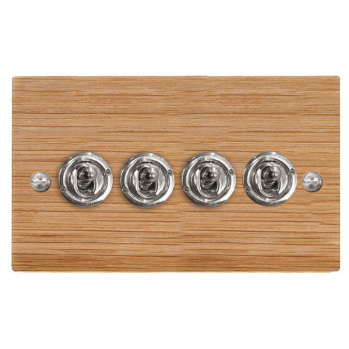 Dolly Switch 4 gang 2 way Oak