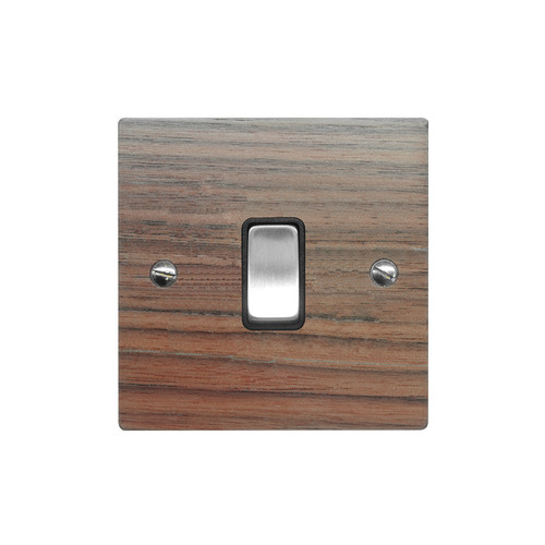 Rocker Switch 1 gang intermediate Walnut