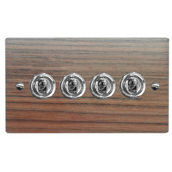 Dolly Switch 4 gang 2 way Walnut