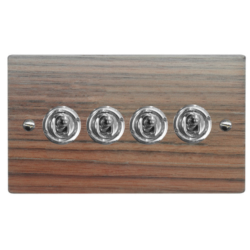 Dolly Switch 4 gang 2 way Walnut