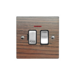 Fuse Spur 1 gang 13 amp switch fuse neon cord spur Walnut