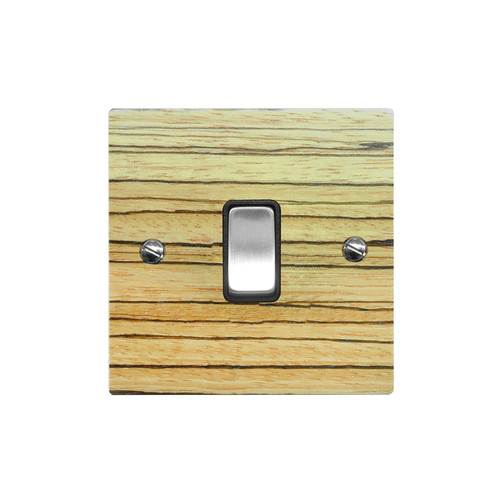 Rocker Switch 1 gang intermediate Zebrano
