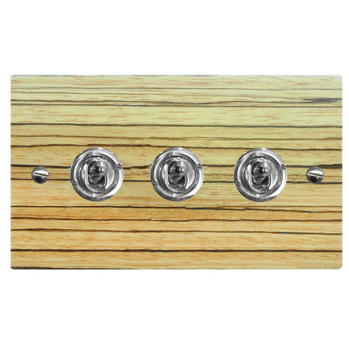 Dolly Switch 3 gang 2 way Zebrano