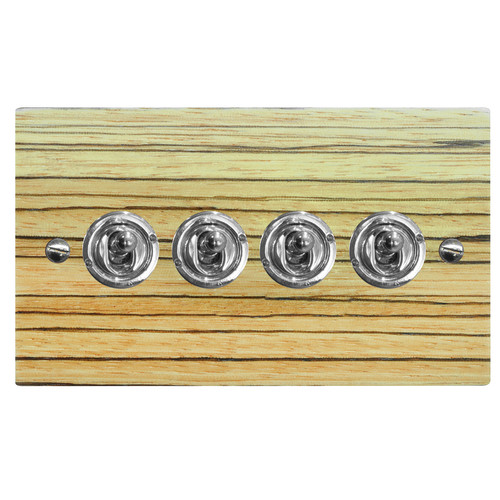 Dolly Switch 4 gang 2 way Zebrano