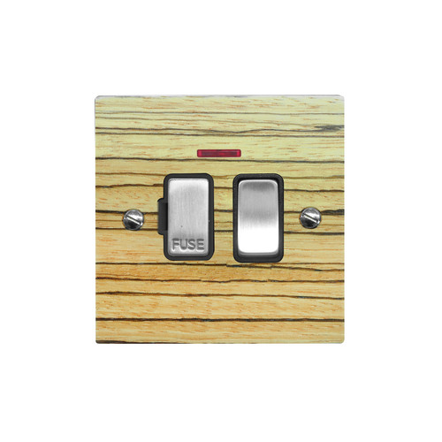 Fuse Spur 1 gang 13 amp switch fuse neon cord spur Zebrano