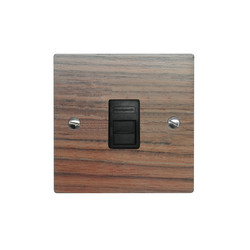 Communications Socket 1 gang telephone jackline slave Walnut