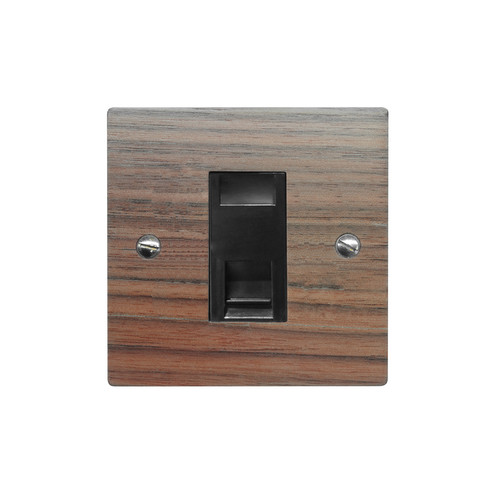 Communications Socket 1 gang RJ45 cat 6 socket Walnut