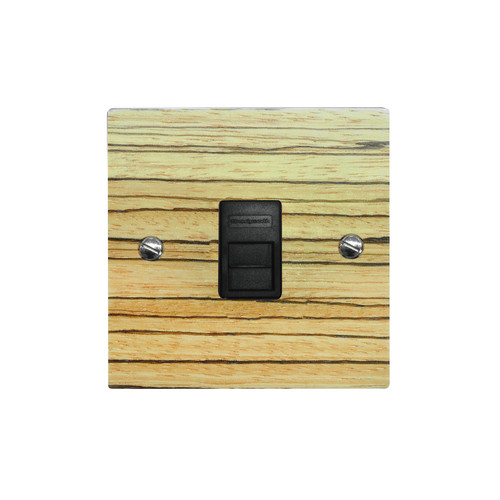 Communications Socket 1 gang telephone jackline master Zebrano