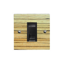 Communications Socket 1 gang RJ45 cat 6 socket Zebrano