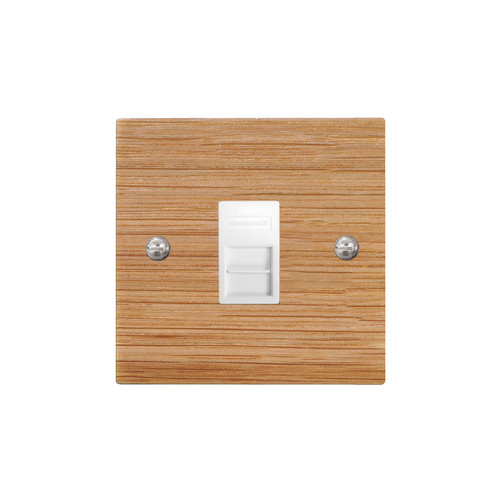 Communications Socket 1 gang telephone jackline master Oak