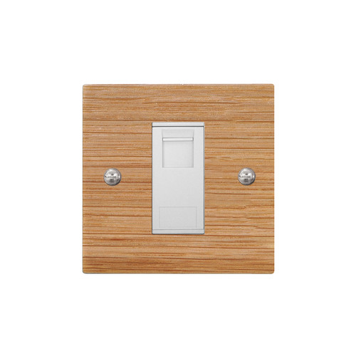 Communications Socket 1 gang RJ45 cat 6 socket Oak