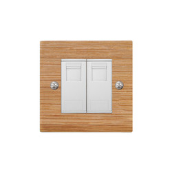 Communications Socket 2 gang RJ45 cat 6 socket Oak