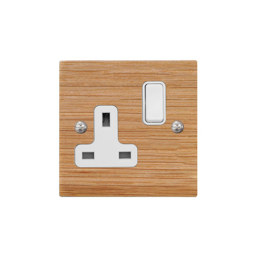 Wall Socket 1 gang 13 amp switch socket outlet Oak