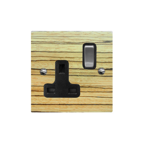 Wall Socket 1 gang 13 amp switch socket outlet Zebrano