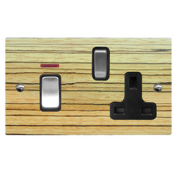 Cooker Switch 2 gang plate 45 amp cooker switch socket outlet Zebrano