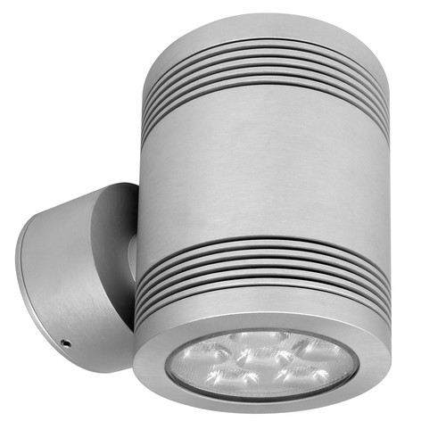 Battlestar 2.0 Up & Down Outdoor Garden Pillar Wall Light 240V 12W Silver 3000K Warm White