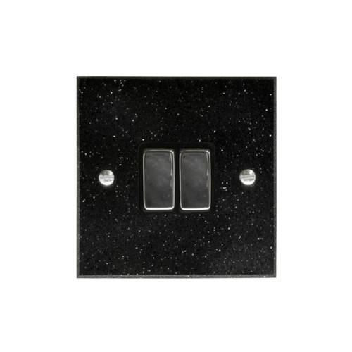 Rocker Switch 2 gang 10 amp 2 way Black