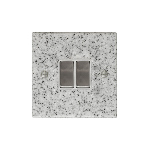 Rocker Switch 2 gang 10 amp 2 way Grey