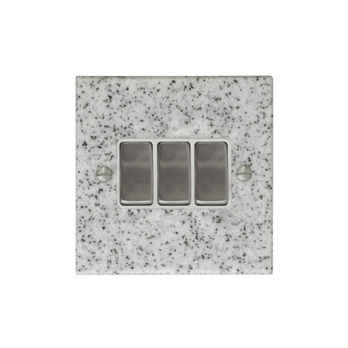 Rocker Switch 3 gang 10 amp 2 way Grey