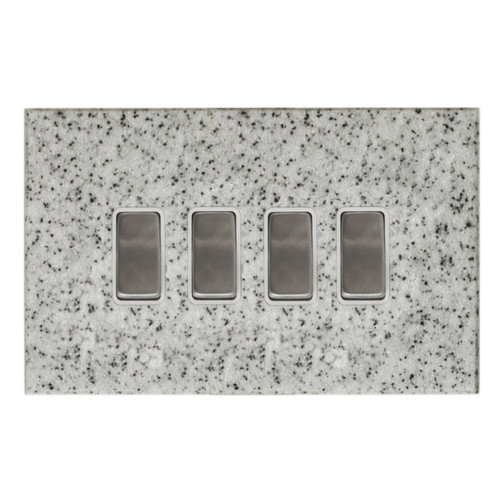 Rocker Switch 4 gang 10 amp 2 way Grey