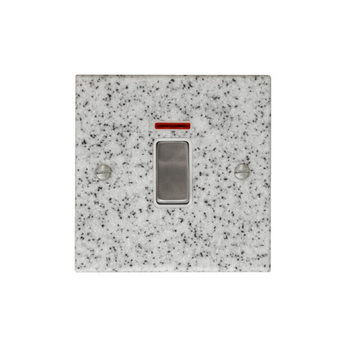 Rocker Switch 1 gang 20 amp double pole neon Grey