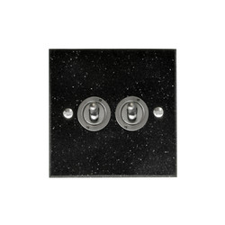 Dolly Switch 2 gang 2 way Black