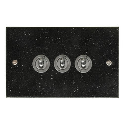 Dolly Switch 3 gang 2 way Black