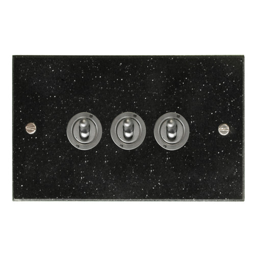 Dolly Switch 3 gang 2 way Black