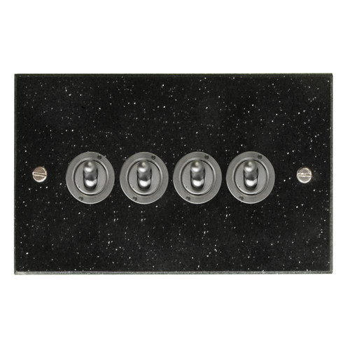 Dolly Switch 4 gang 2 way Black