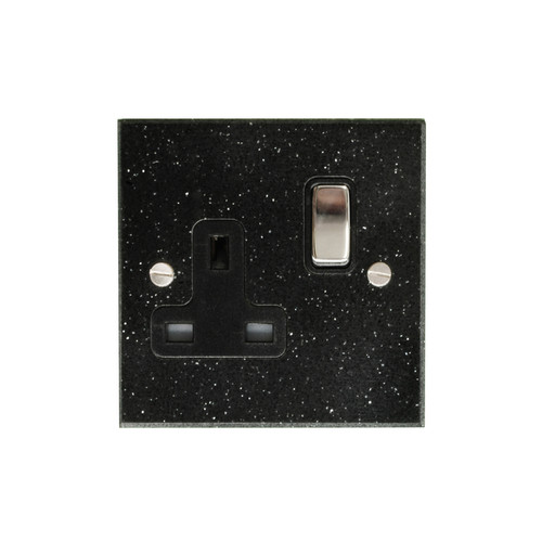 Wall Socket 1 gang 13 amp switch socket outlet Black