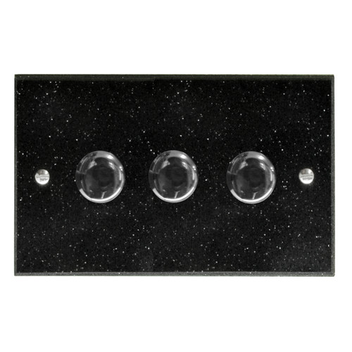 Dimmer Switch 3 gang 400 watt 2 way Black
