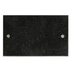 Blank Plate 2 gang double Black