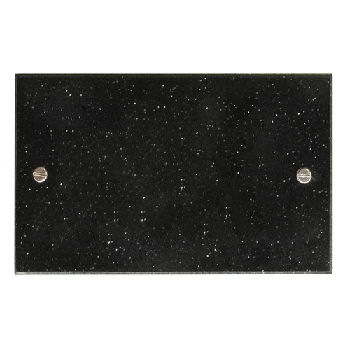 Blank Plate 2 gang double Black