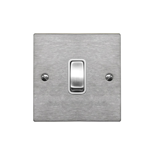 Rocker Switch 1 gang intermediate Satin Stainless
