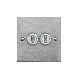 Dolly Switch 2 gang 2 way Satin Stainless