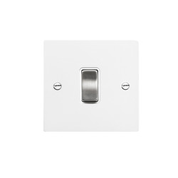 Rocker Aluminium Switch 1 gang rocker switch 20 amp double pole Satin White Aluminium