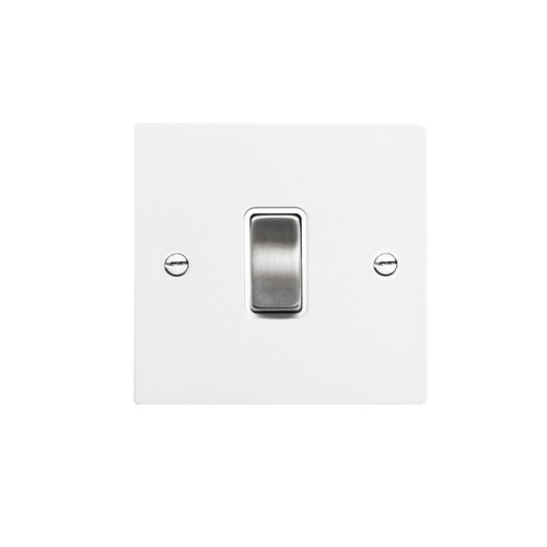 Rocker Aluminium Switch 1 gang rocker switch 20 amp double pole Satin White Aluminium