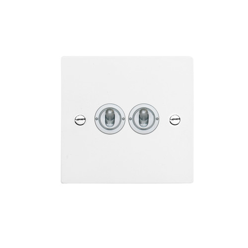 Dolly Switch 2 gang dolly switch 20 amp intermediate Satin White Aluminium
