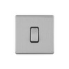 Rocker Switch Screwless 1 gang 10 amp 2 way Brushed Stainless