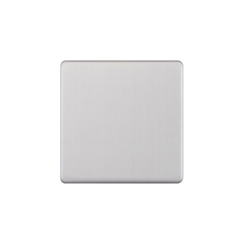 Blank Plate Screwless 1 gang single Brushed Stainless