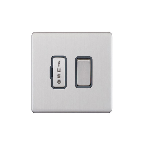 Fuse Spur Screwless 1 gang 13 amp switch fuse spur Brushed Stainless
