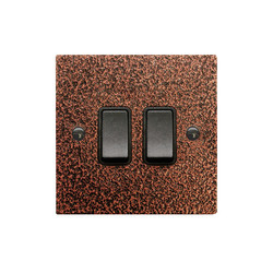Rocker Switch 2 gang 10 amp 2 way Copper
