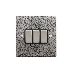 Rocker Switch 3 gang 10 amp 2 way Magnesium