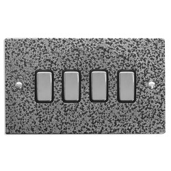 Rocker Switch 4 gang 10 amp 2 way Magnesium