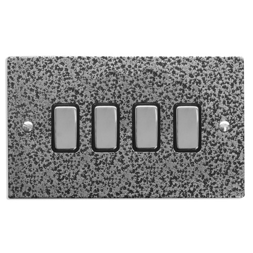 Rocker Switch 4 gang 10 amp 2 way Magnesium