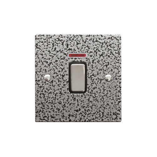 Rocker Switch 1 gang 20 amp double pole neon Magnesium