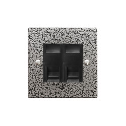 Communications Socket 2 gang RJ45 cat 6 socket Magnesium