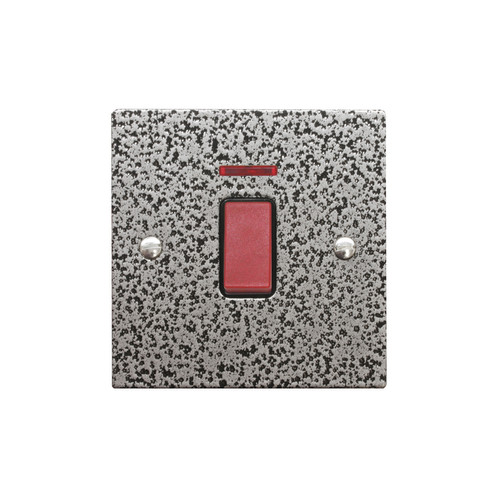 Cooker Switch 1 gang plate 45 amp cooker neon Magnesium